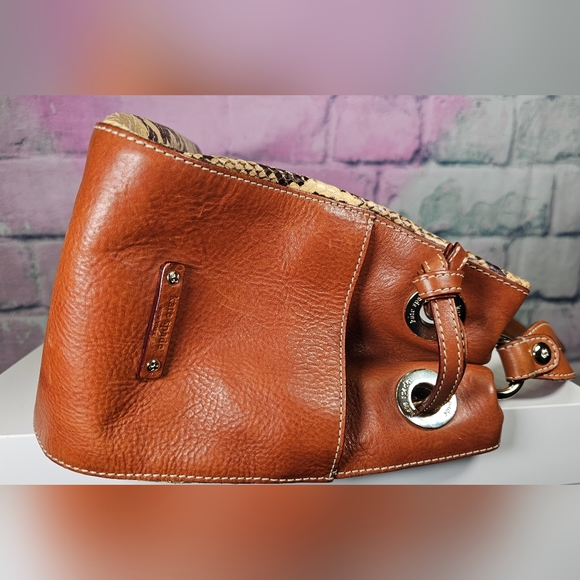 Vintage Kate Spade Snakeskin Drawstring Shoulder Bag - Picture 8 of 15